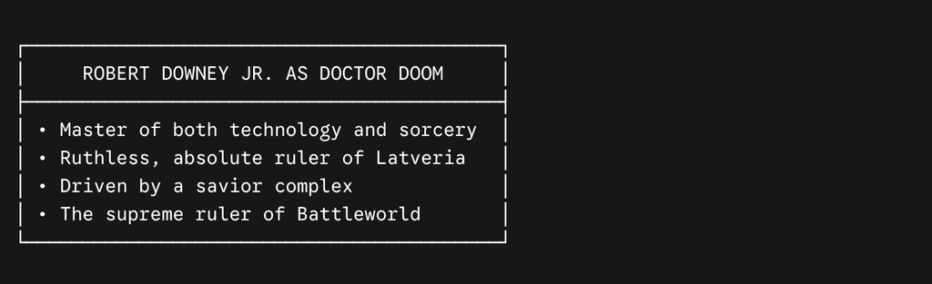 Robert Downey Jr. as Doctor Doom: The Ultimate Centerpiece